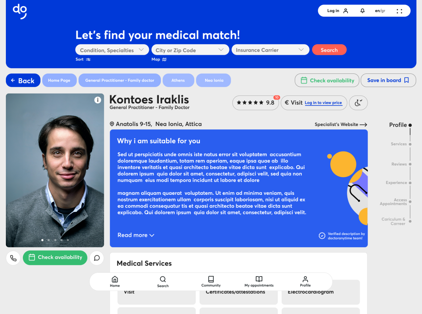 V1 Doctor Profile
